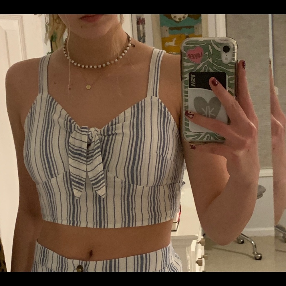 Hollister Two Piece Top & Bottom Striped Set